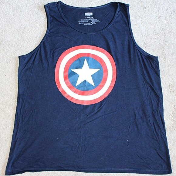 Captain America - Marvel - Simple Shield Tank, Women's 2X Plus - Picture 3 of 8